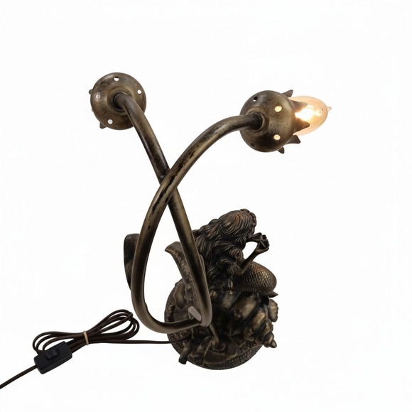 Gorgeous Bronze Mermaid Lamp! 19" Tall [1175] - Picture 5 of 10